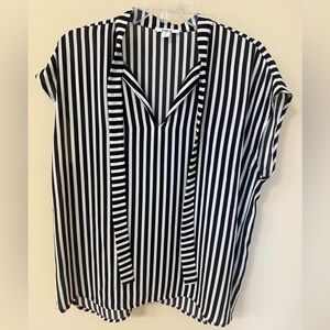Bar III Black and White Striped Blouse